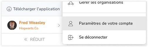 Paramètres du compte Web